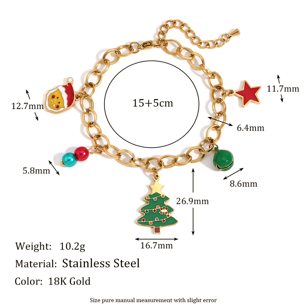 Sparkling Christmas Tree Bell Bracelet | Customizable Gift for Her-stylishnooks