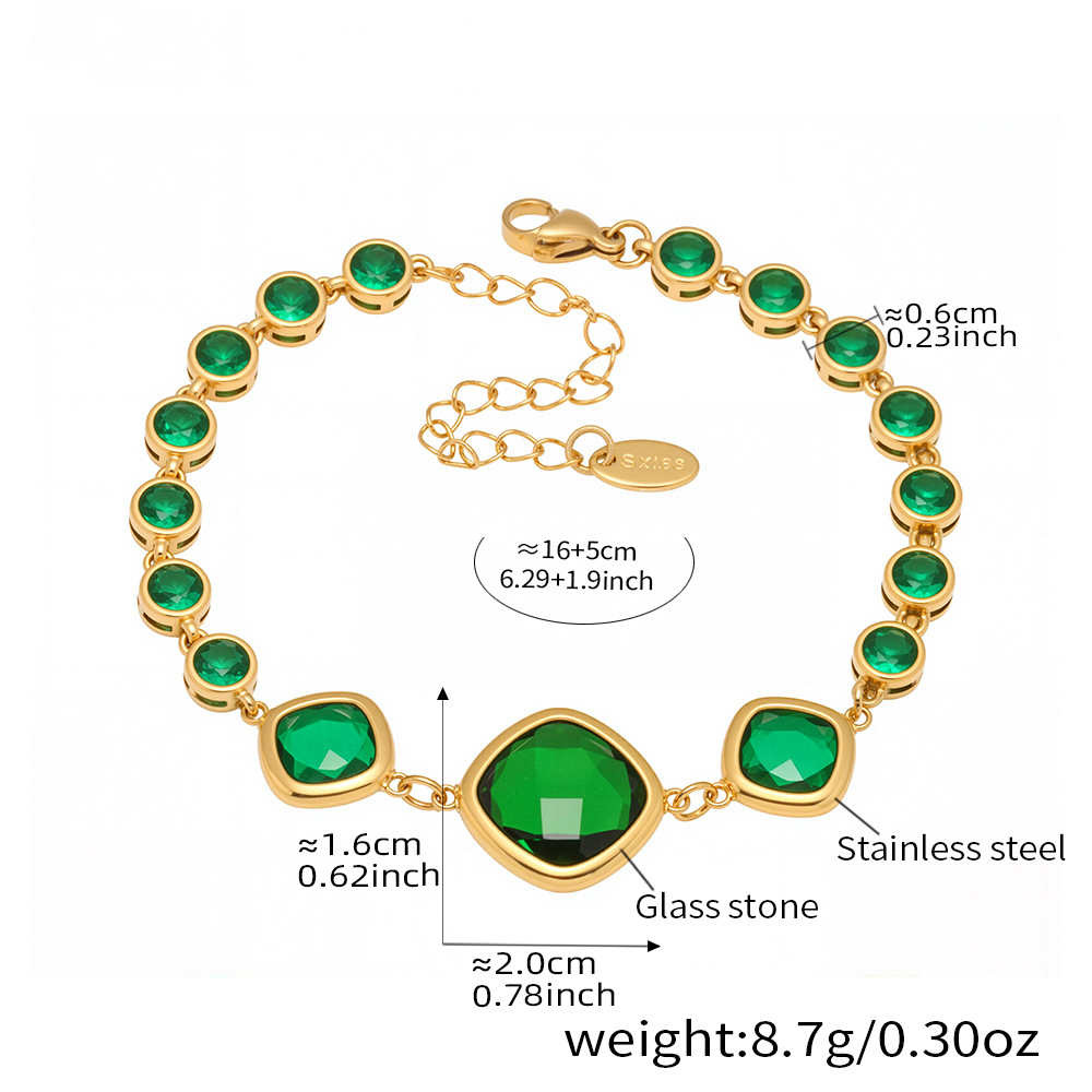 Translucent Czech Glass Bracelet - Non-Tarnish Party Jewelry