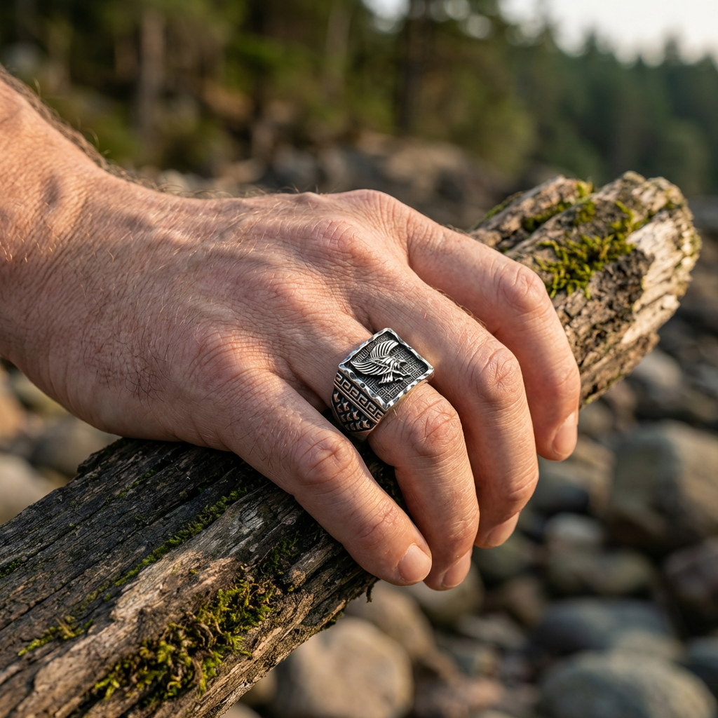 Solid Eagle King Ring