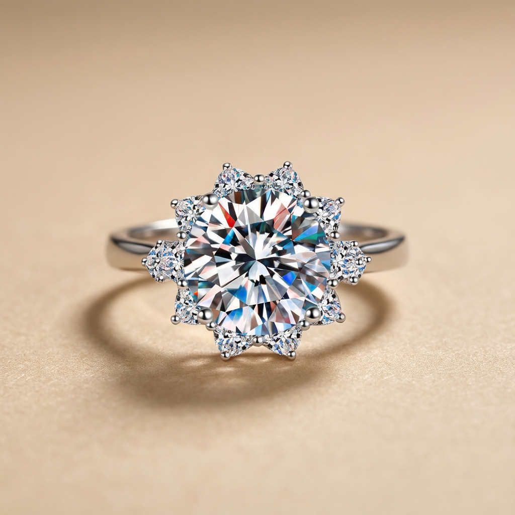 10ct Luxury Moissanite Ring - S925 Sterling Silver