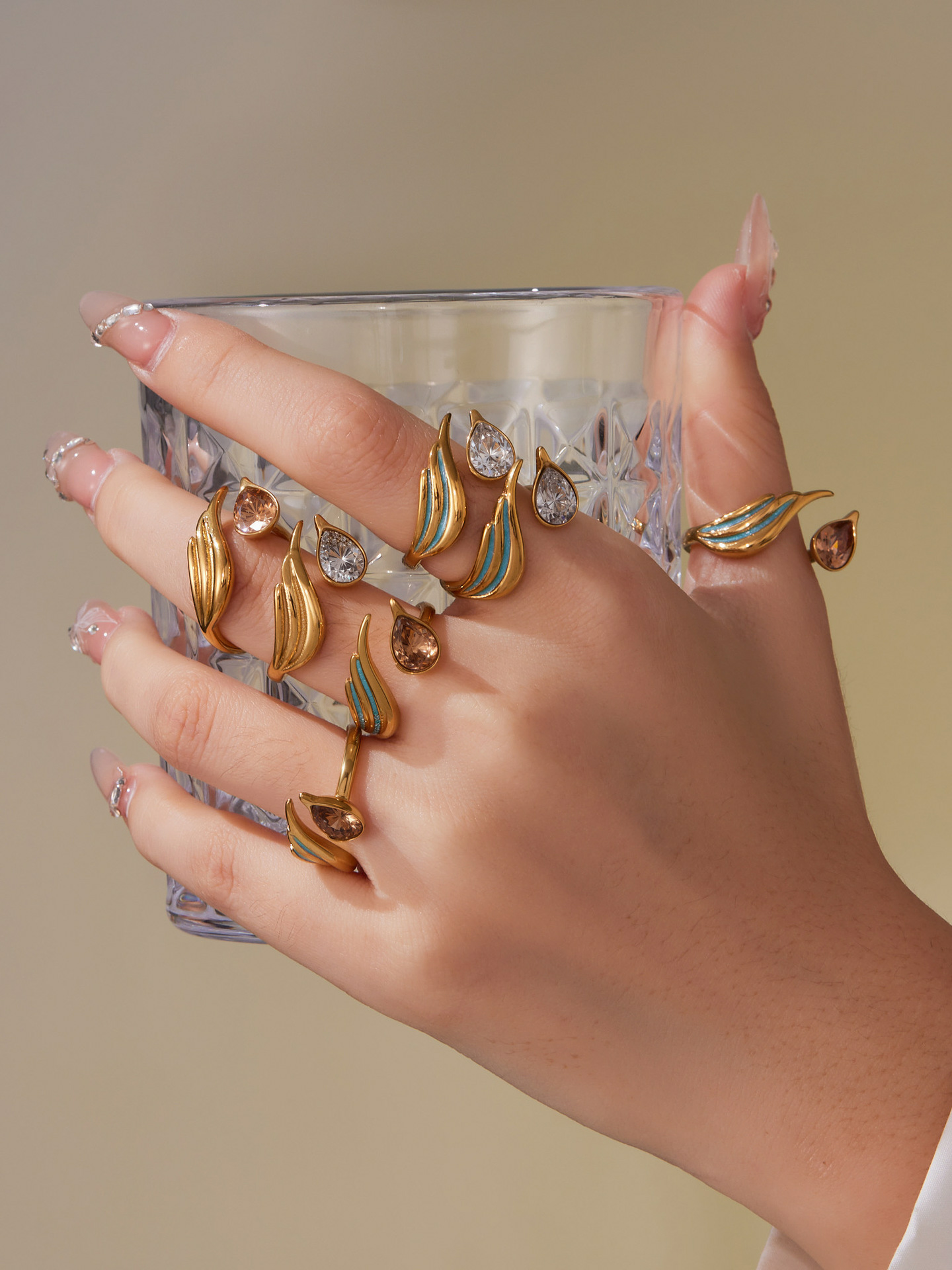 The Geometric Teardrop Adjustable Ring