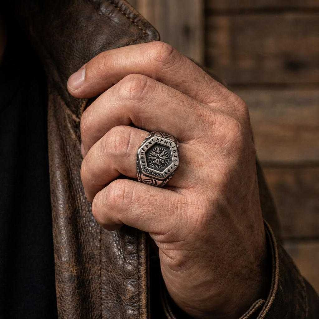 Viking Navigator Compass Ring