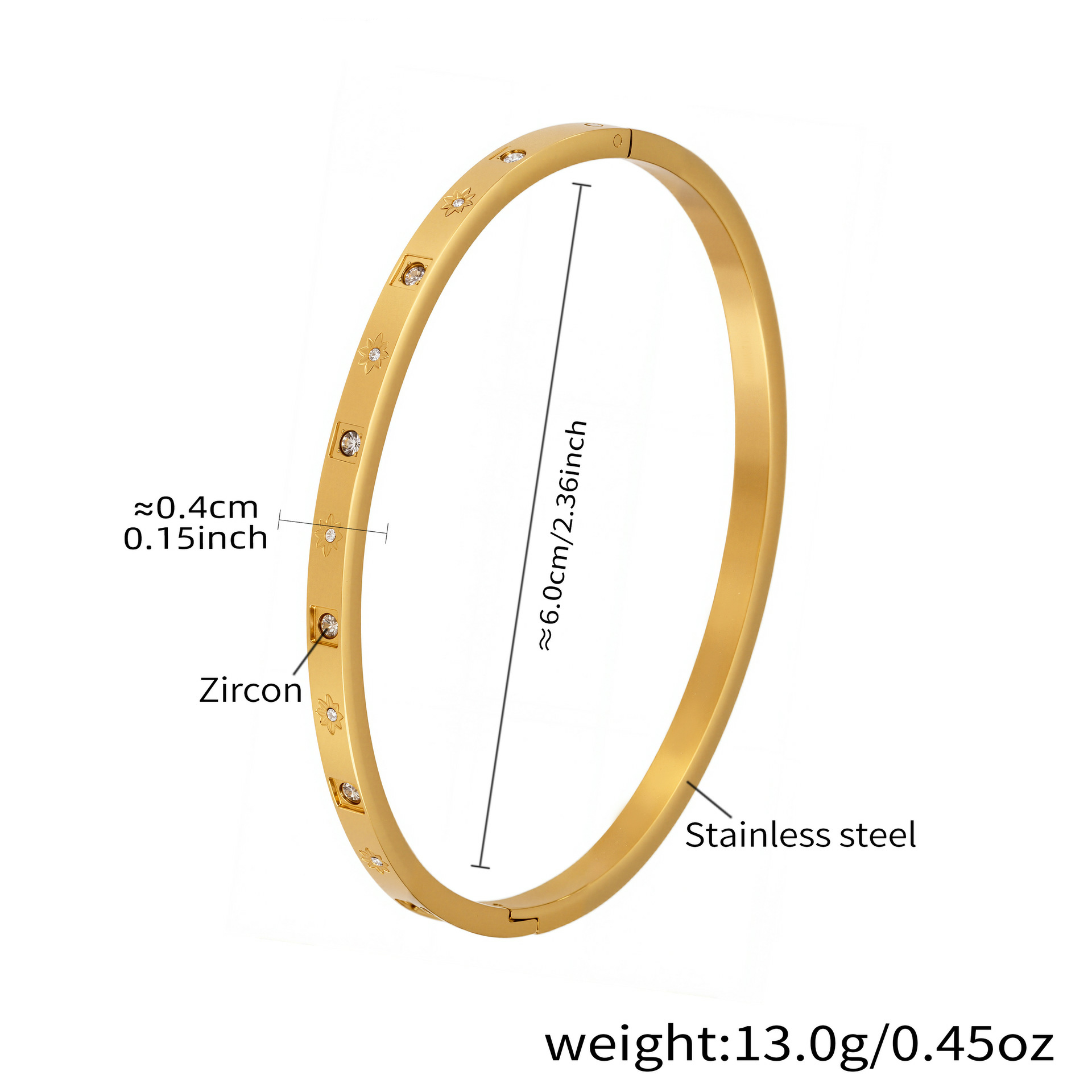 18k Gold Plated Roman Numeral Zircon Bracelet Set