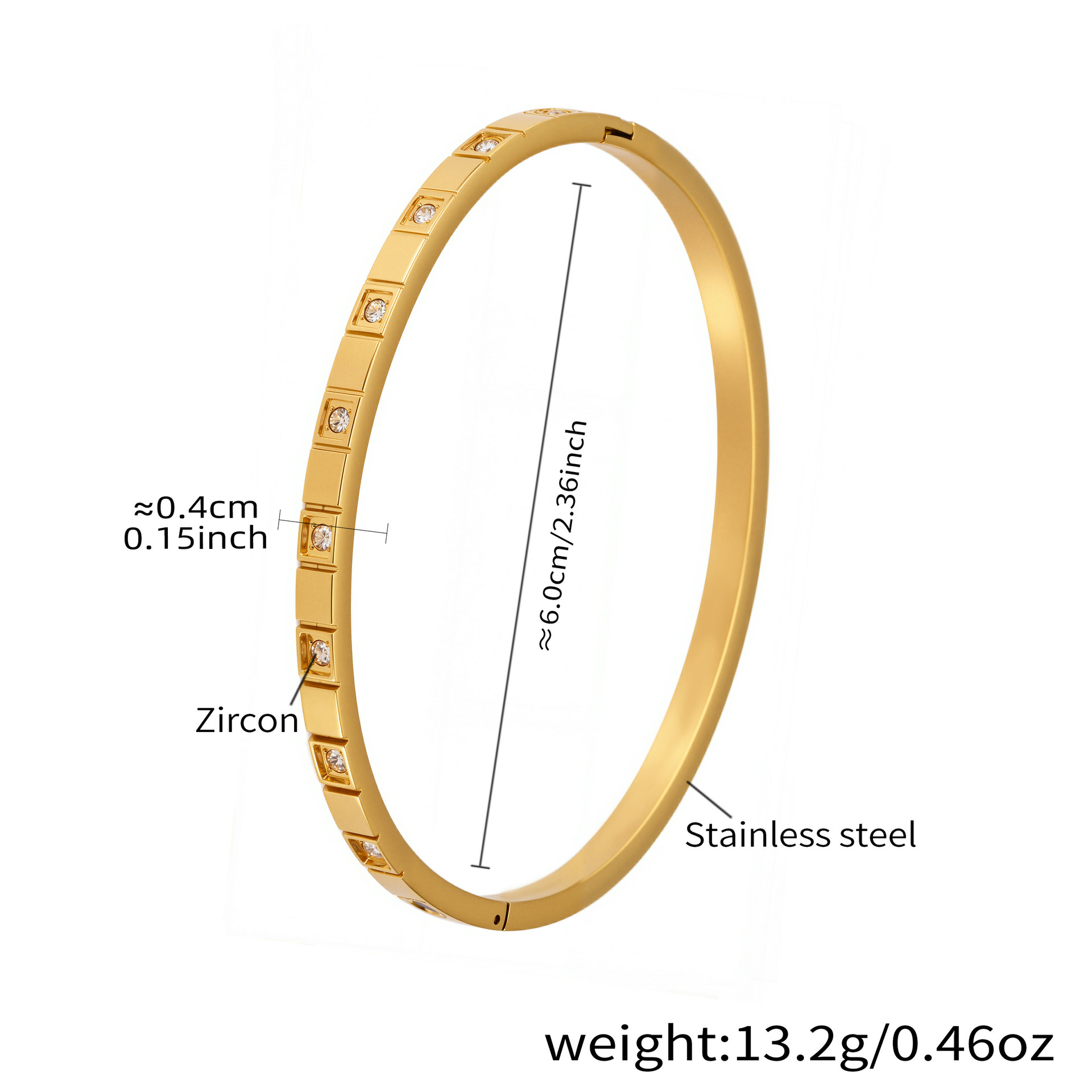 18k Gold Plated Roman Numeral Zircon Bracelet Set