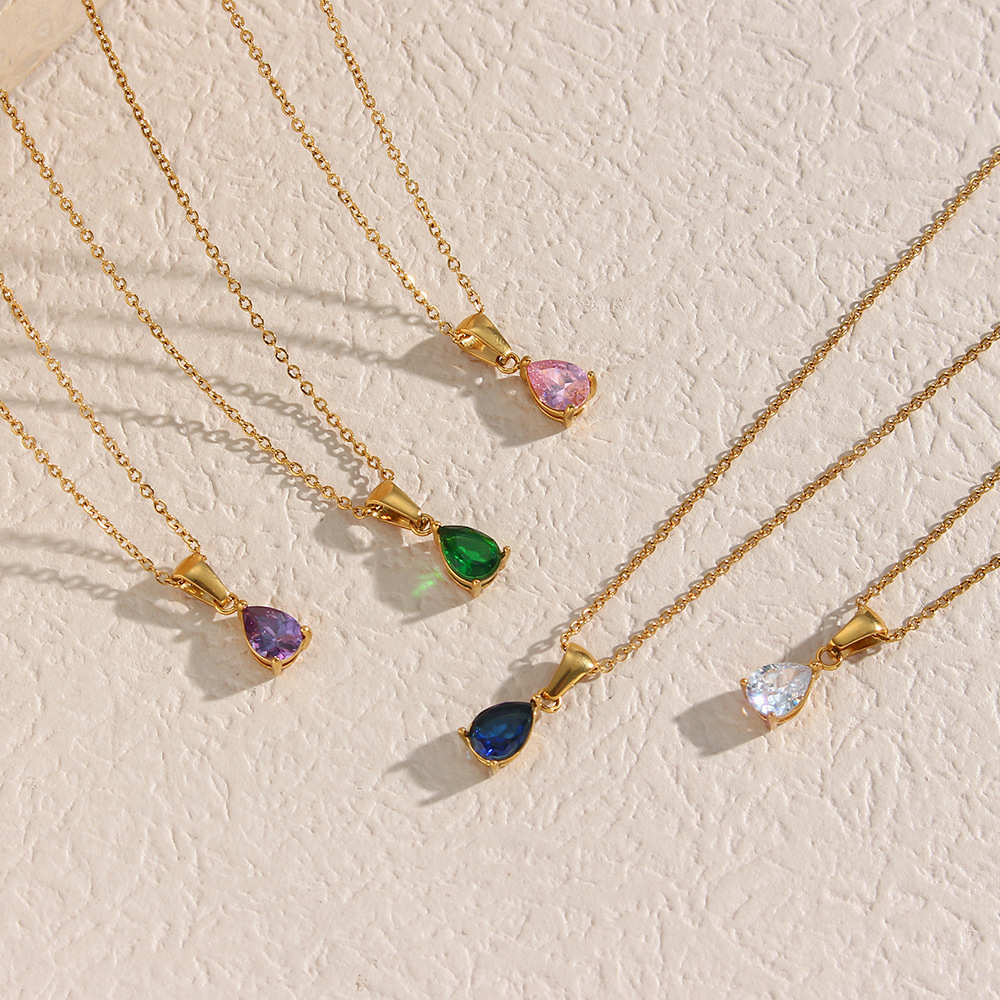 Dainty Teardrop Pendant Necklace-stylishnooks