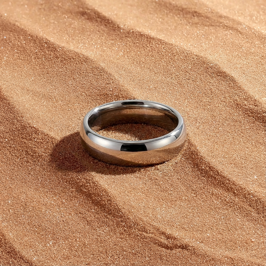 Comfort Fit Domed Tungsten Ring - Men’s Minimalist Band