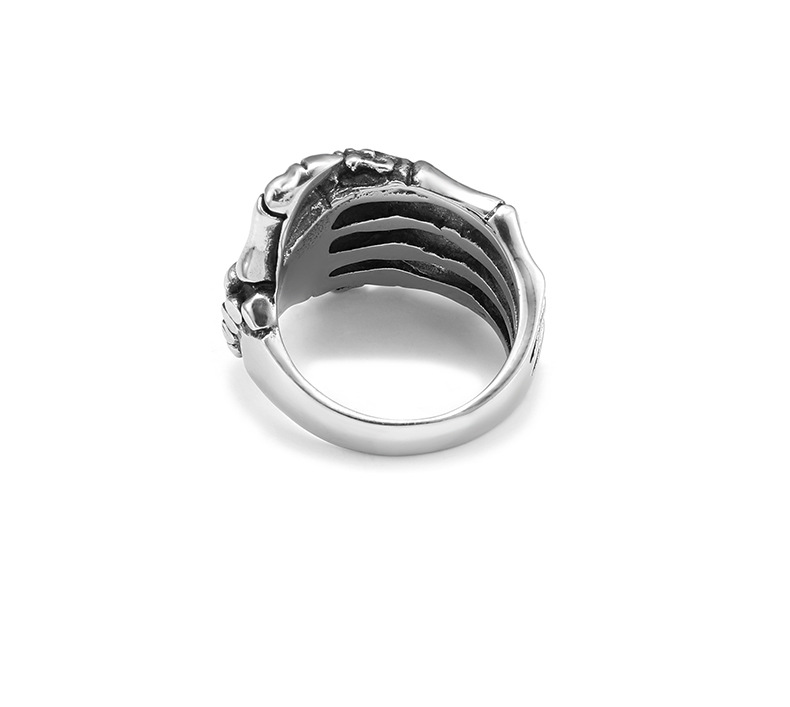 Unisex Skeletal Hand Ring, Gothic Art Titanium Steel Band-stylishnooks