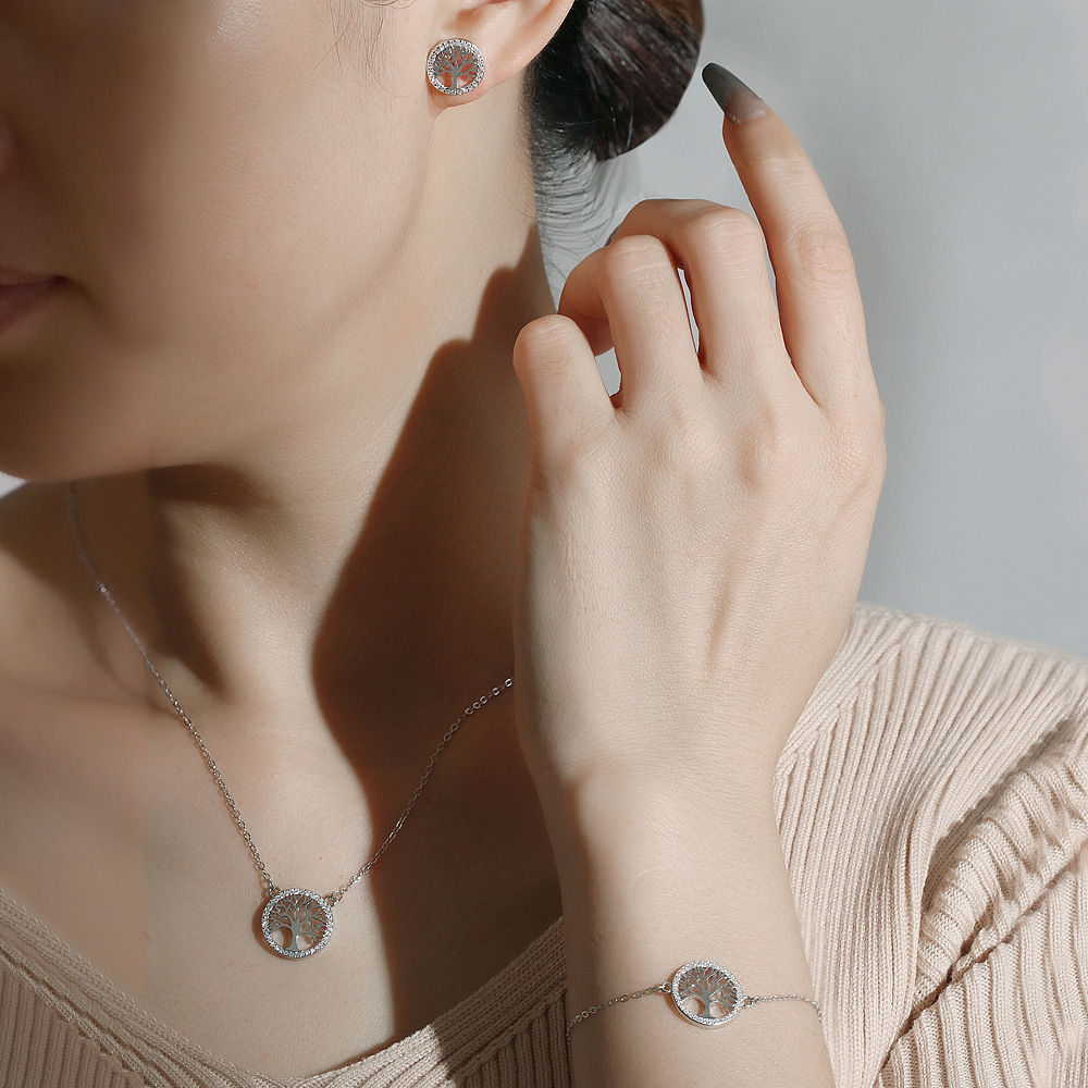 Women's-Tree of Life 925 Sterling Silver Openwork Jewelry Collection-stylishnooks