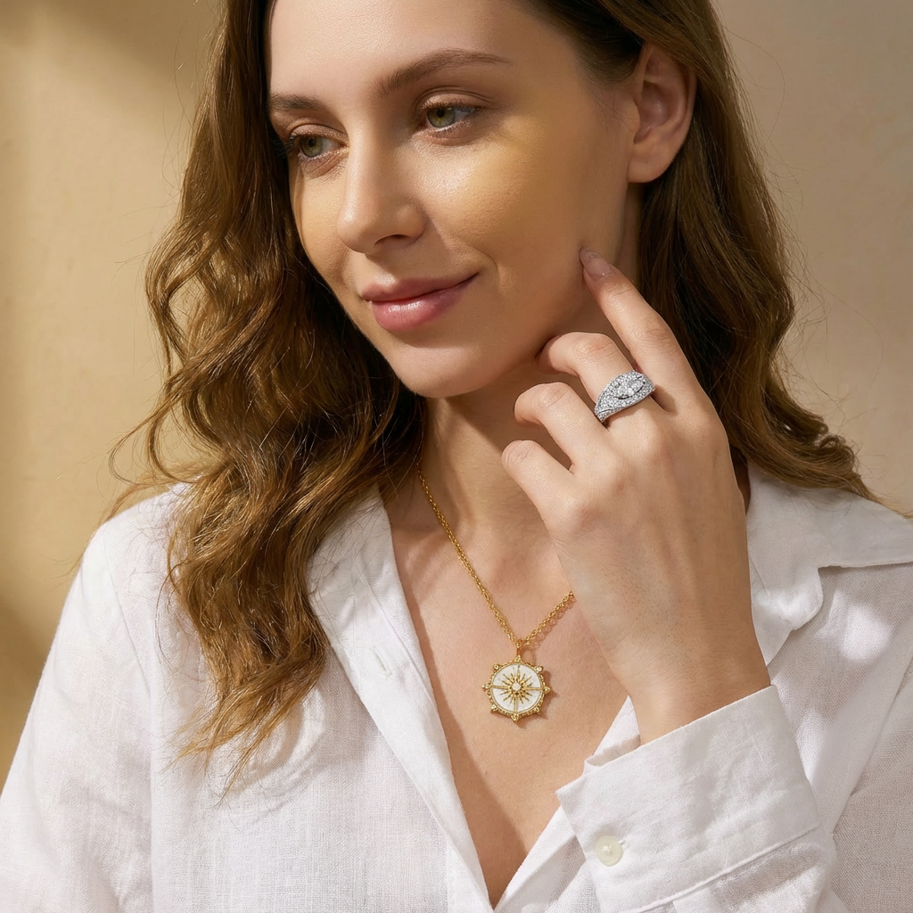 Mystic Eye\S925 Silver Moissanite Marquise Ring