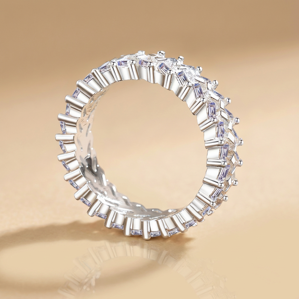 Princess Cut Moissanite Eternity Band 