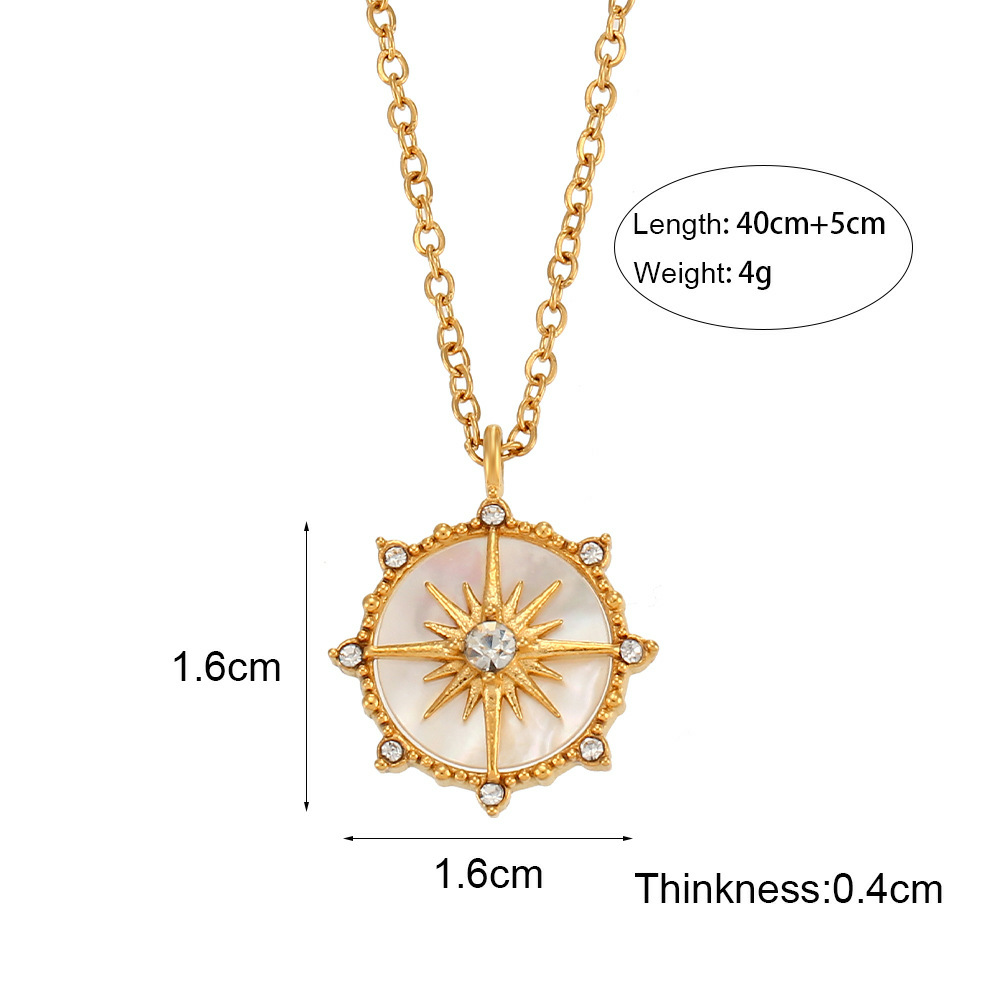 Lucky Wheel Star Shell Pendant Necklace - Niche Fashion Jewelry