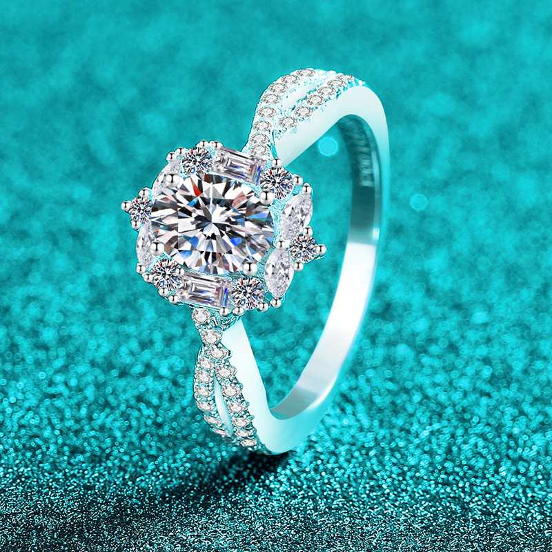 S925 Silver Marquise Moissanite Ring - Elegant Luxury