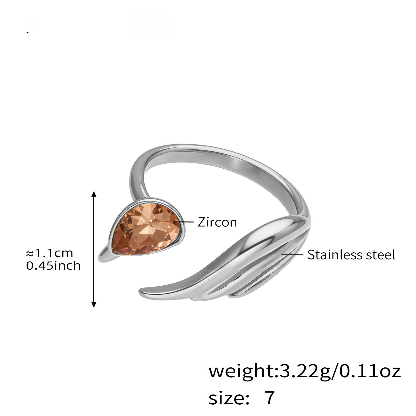 The Geometric Teardrop Adjustable Ring