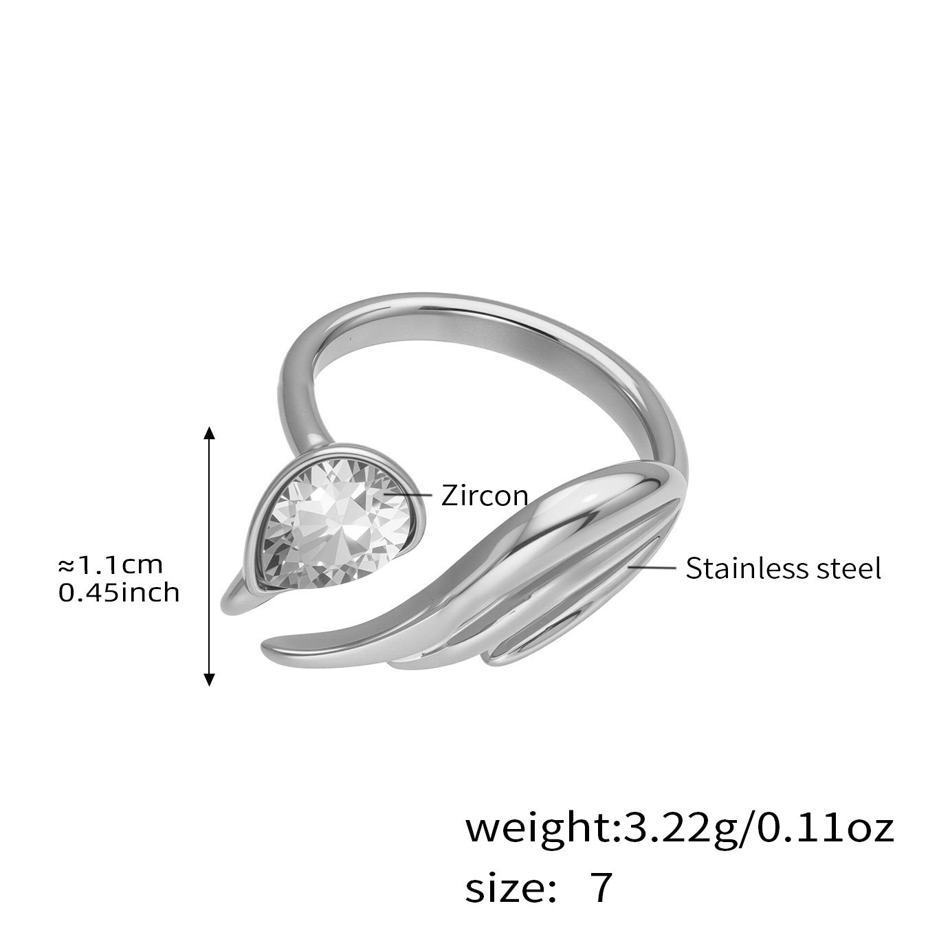 The Geometric Teardrop Adjustable Ring