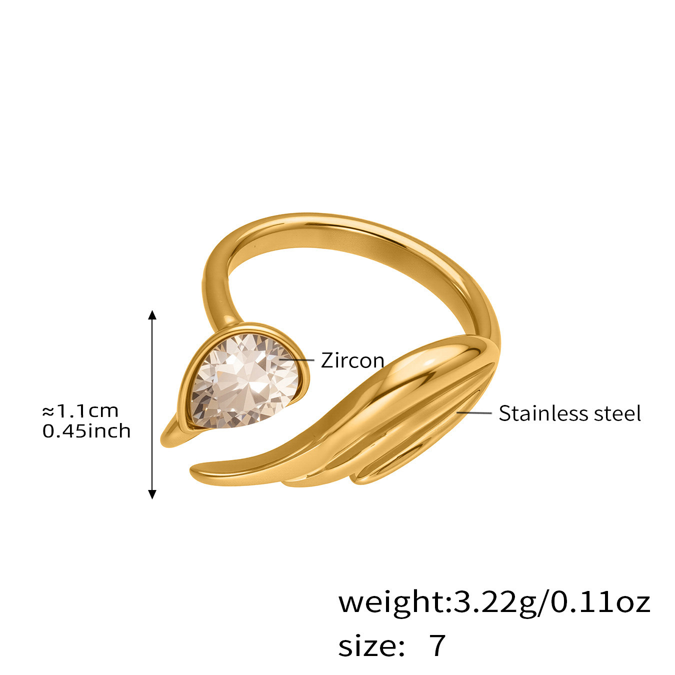 The Geometric Teardrop Adjustable Ring