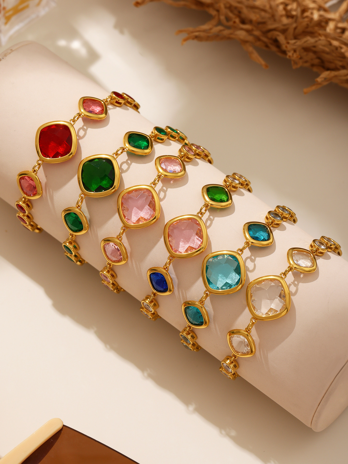 Translucent Czech Glass Bracelet - Non-Tarnish Party Jewelry