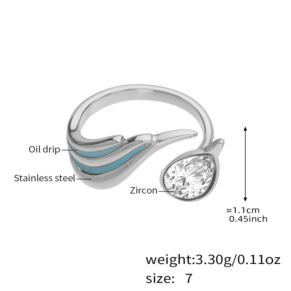 The Geometric Teardrop Adjustable Ring