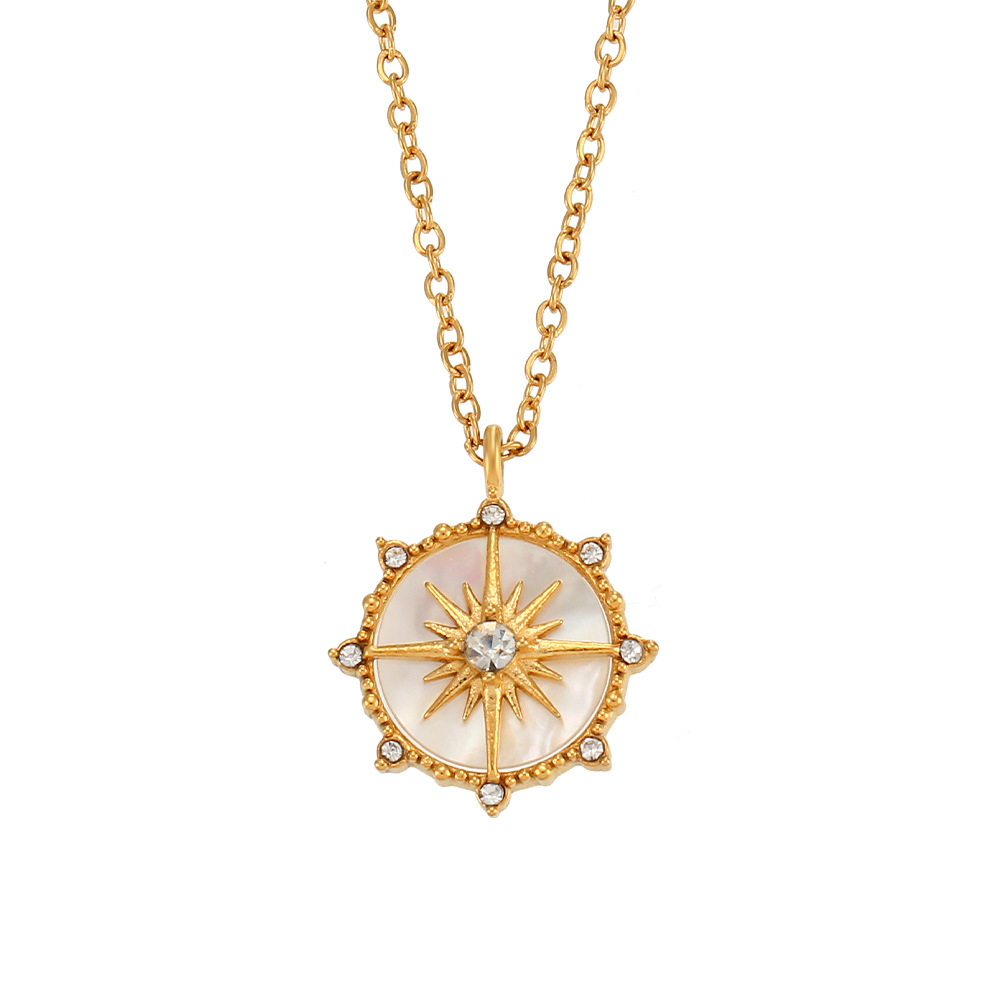 Lucky Wheel Star Shell Pendant Necklace - Niche Fashion Jewelry