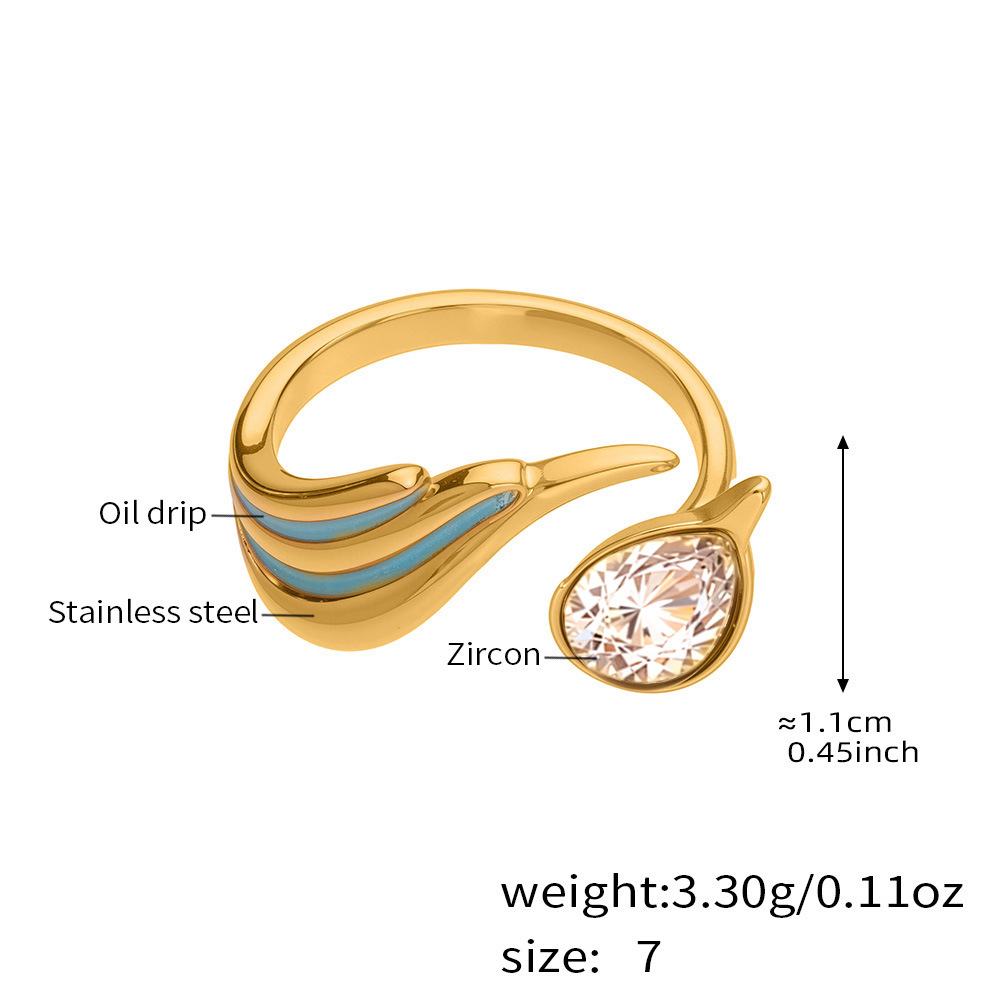 The Geometric Teardrop Adjustable Ring