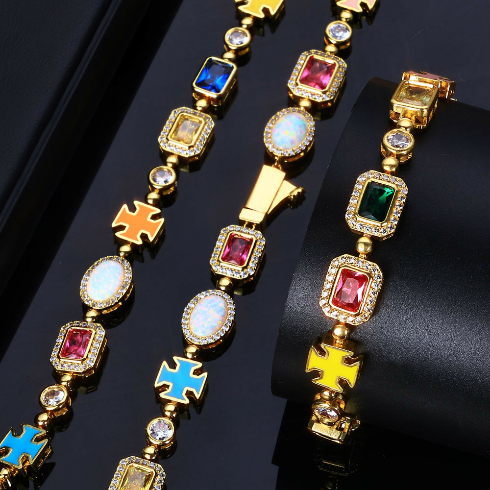Colorful Gem CZ Necklace - Women’s Hip-hop High-end Style