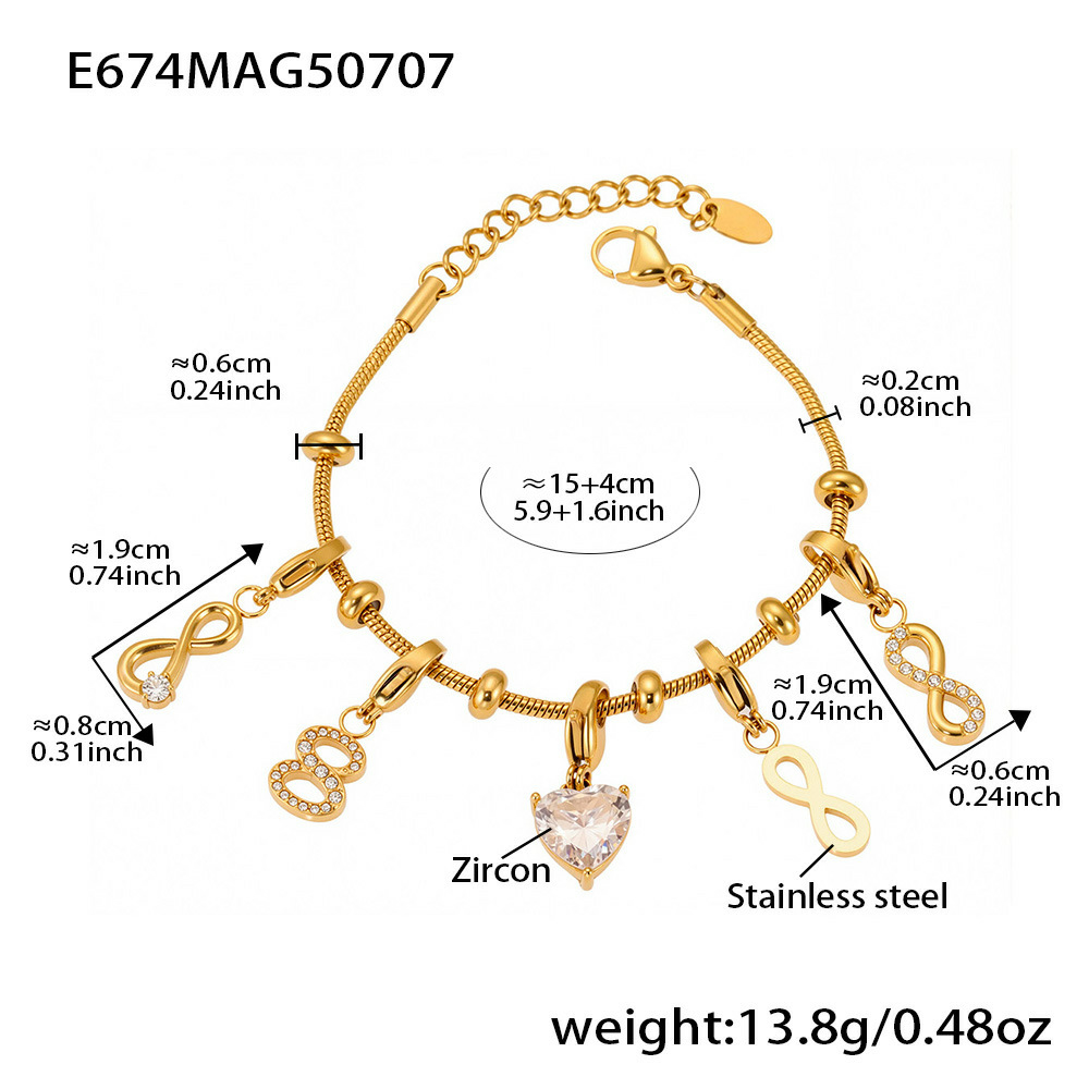 Infinity Love Heart Bracelet | 5A CZ Tennis Bracelet | 18K Gold Plated Stainless Steel Jewelry|StylishNooks