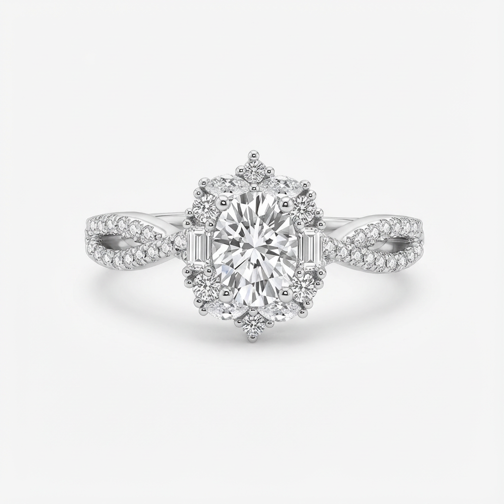 S925 Silver Marquise Moissanite Ring - Elegant Luxury