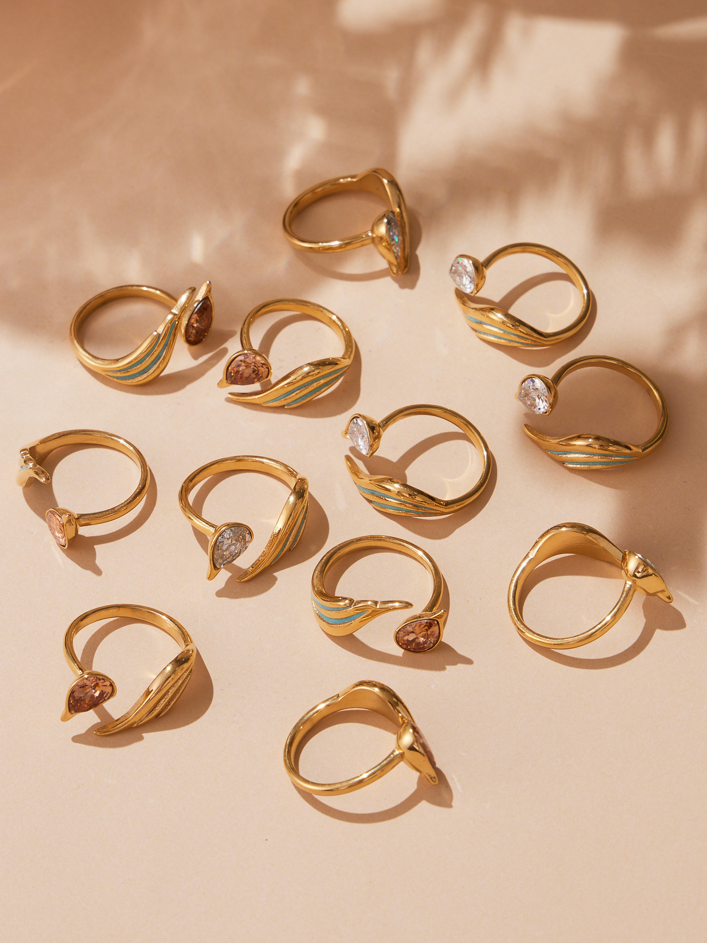 The Geometric Teardrop Adjustable Ring