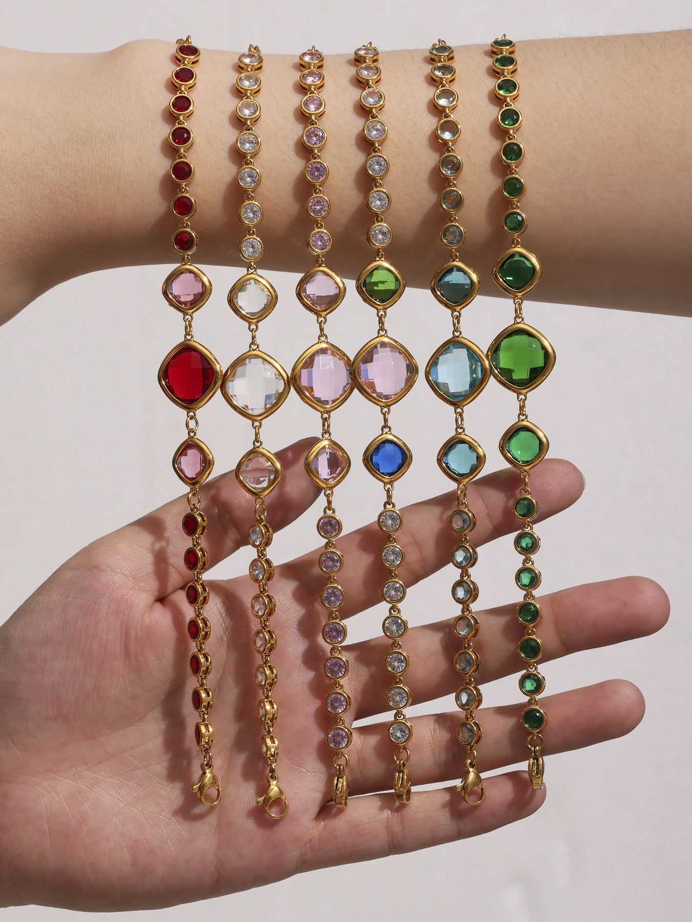 Translucent Czech Glass Bracelet - Non-Tarnish Party Jewelry