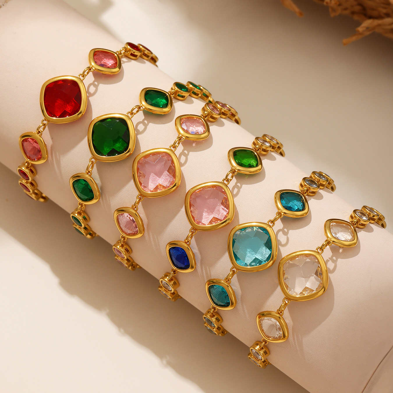 Translucent Czech Glass Bracelet - Non-Tarnish Party Jewelry