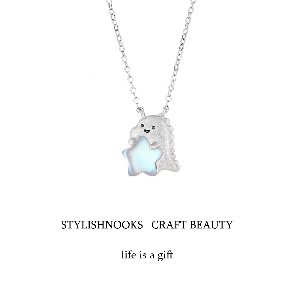 Dino & Moonstone Necklace-stylishnooks