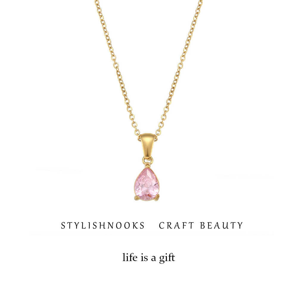 Dainty Teardrop Pendant Necklace-stylishnooks