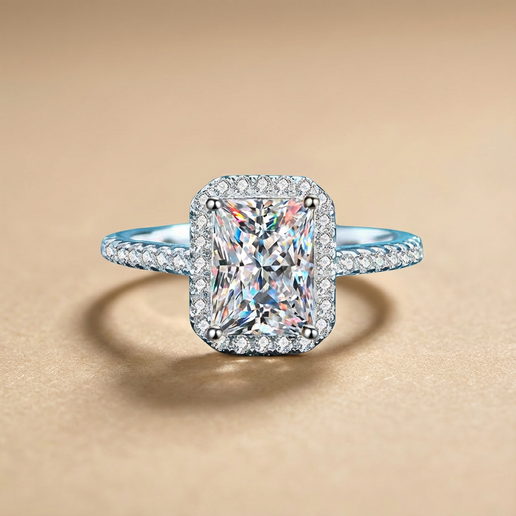 Prism in Your Palm: Fancy Cut Moissanite Ring