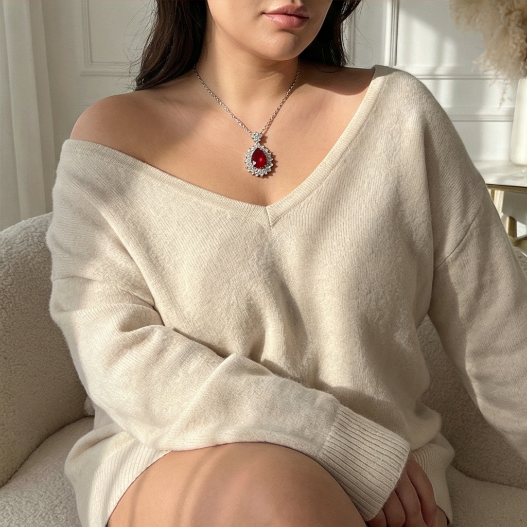 Pigeon Blood Red Teardrop Pigeon Pendant