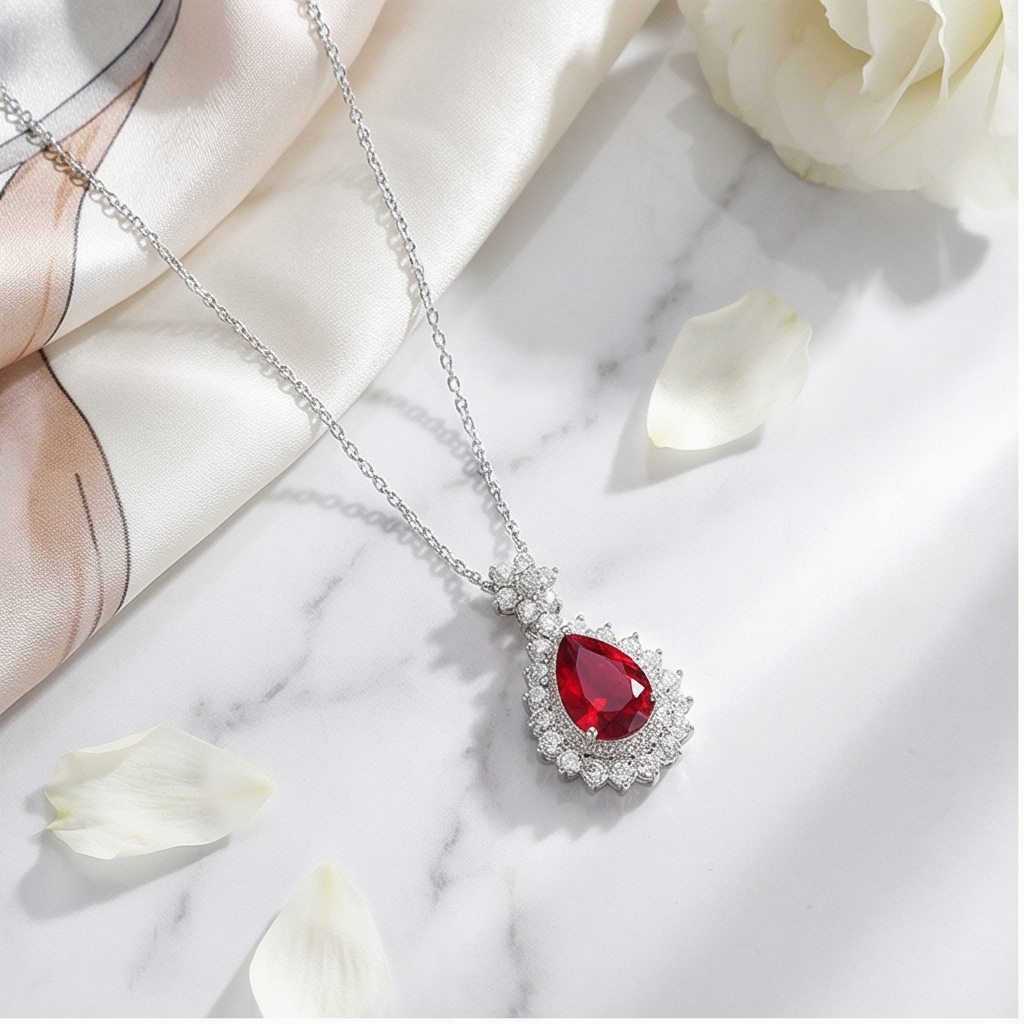 Pigeon Blood Red Teardrop Pigeon Pendant