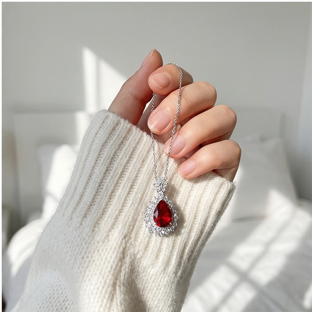 Pigeon Blood Red Teardrop Pigeon Pendant