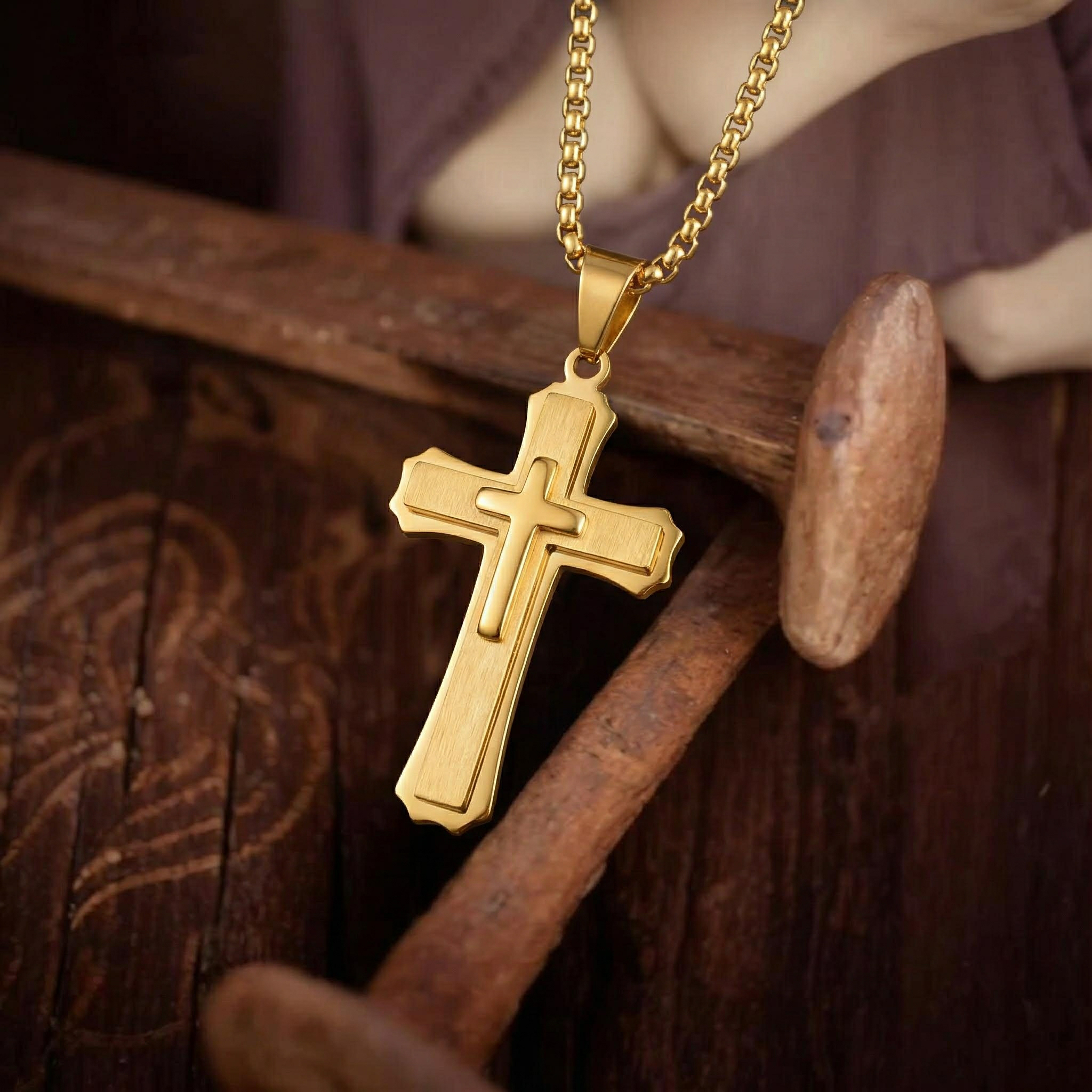 The Tri-Beam Cross Pendant