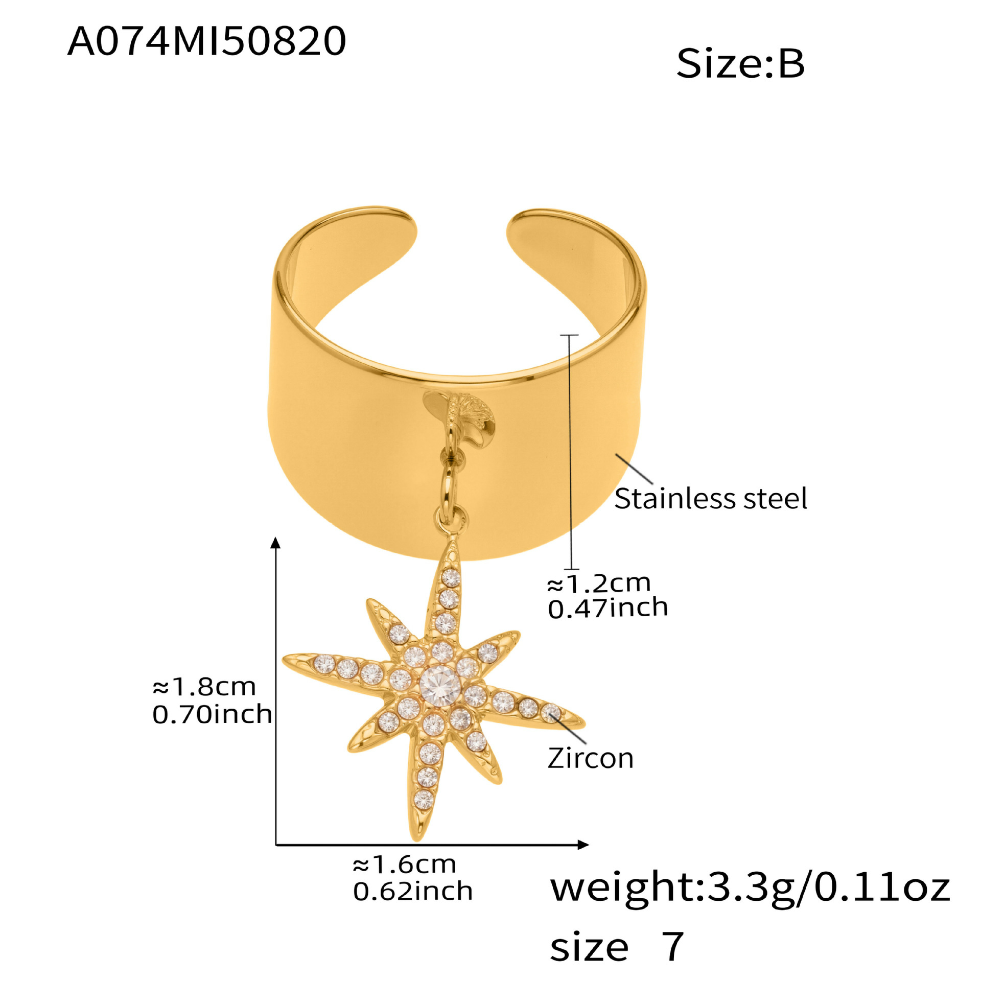 Celestial Star Band Ring-stylishnooks