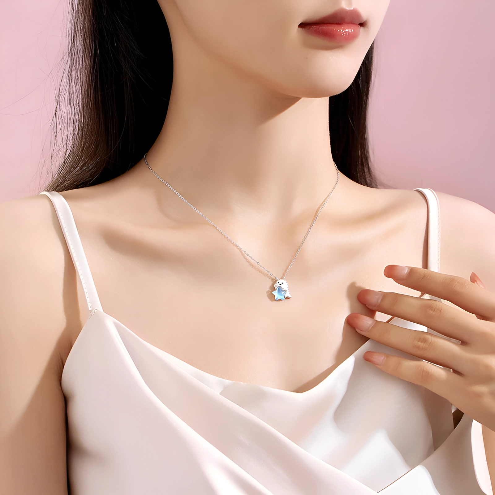Dino & Moonstone Necklace-stylishnooks