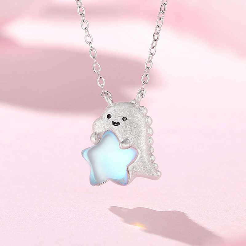 Dino & Moonstone Necklace-stylishnooks