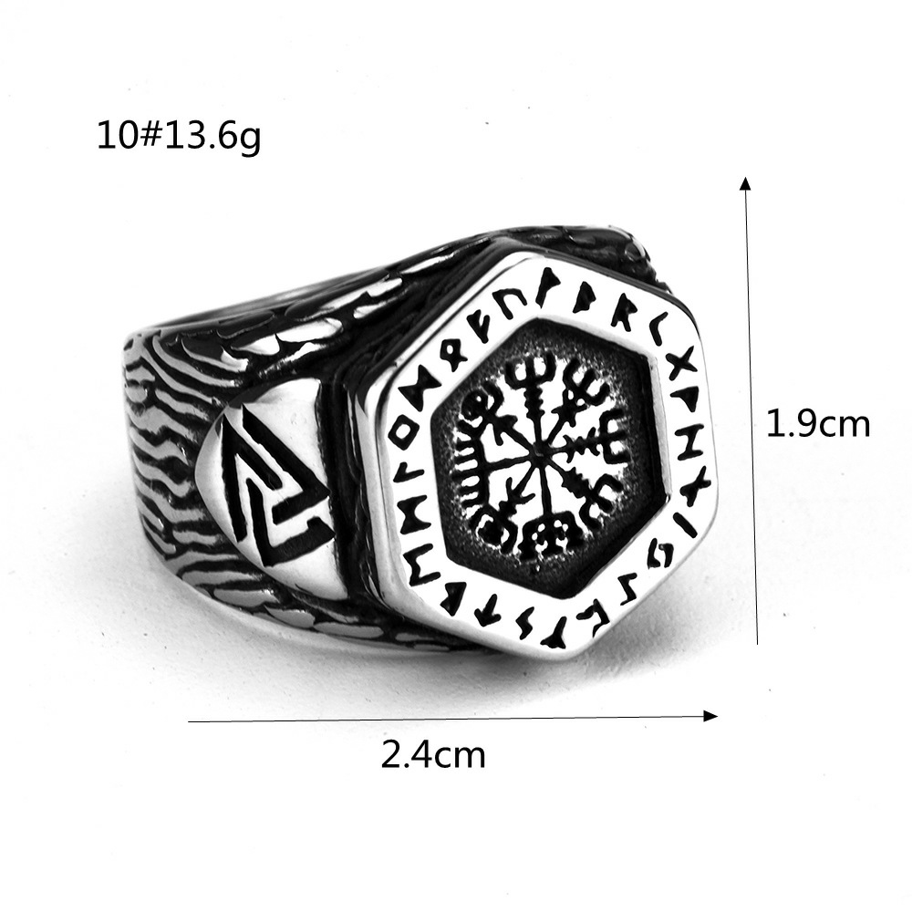 Viking Navigator Compass Ring-stylishnooks