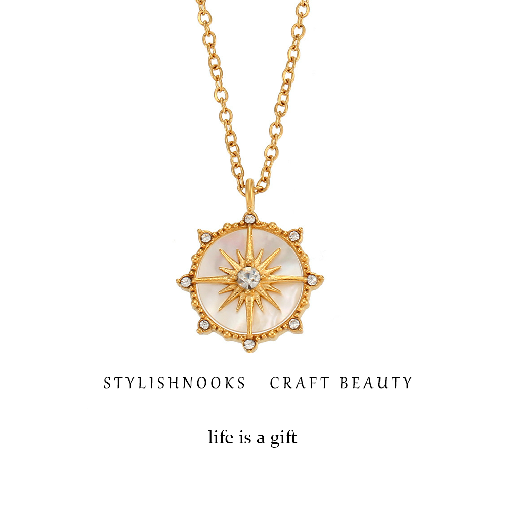 Lucky Wheel Star Shell Pendant Necklace - Niche Fashion Jewelry