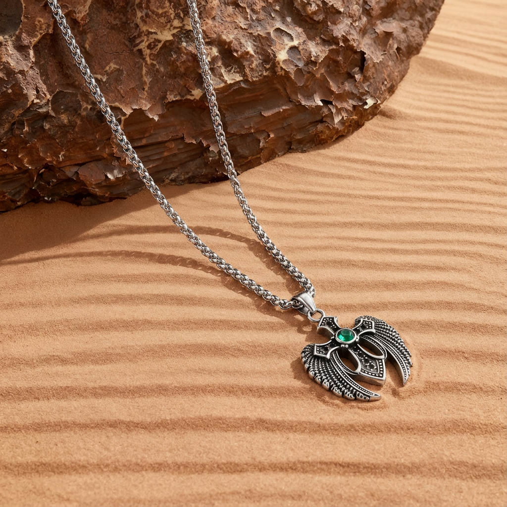 Viking Wings Cross Pendant