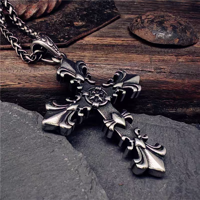 Blazing Cross Necklace-stylishnooks