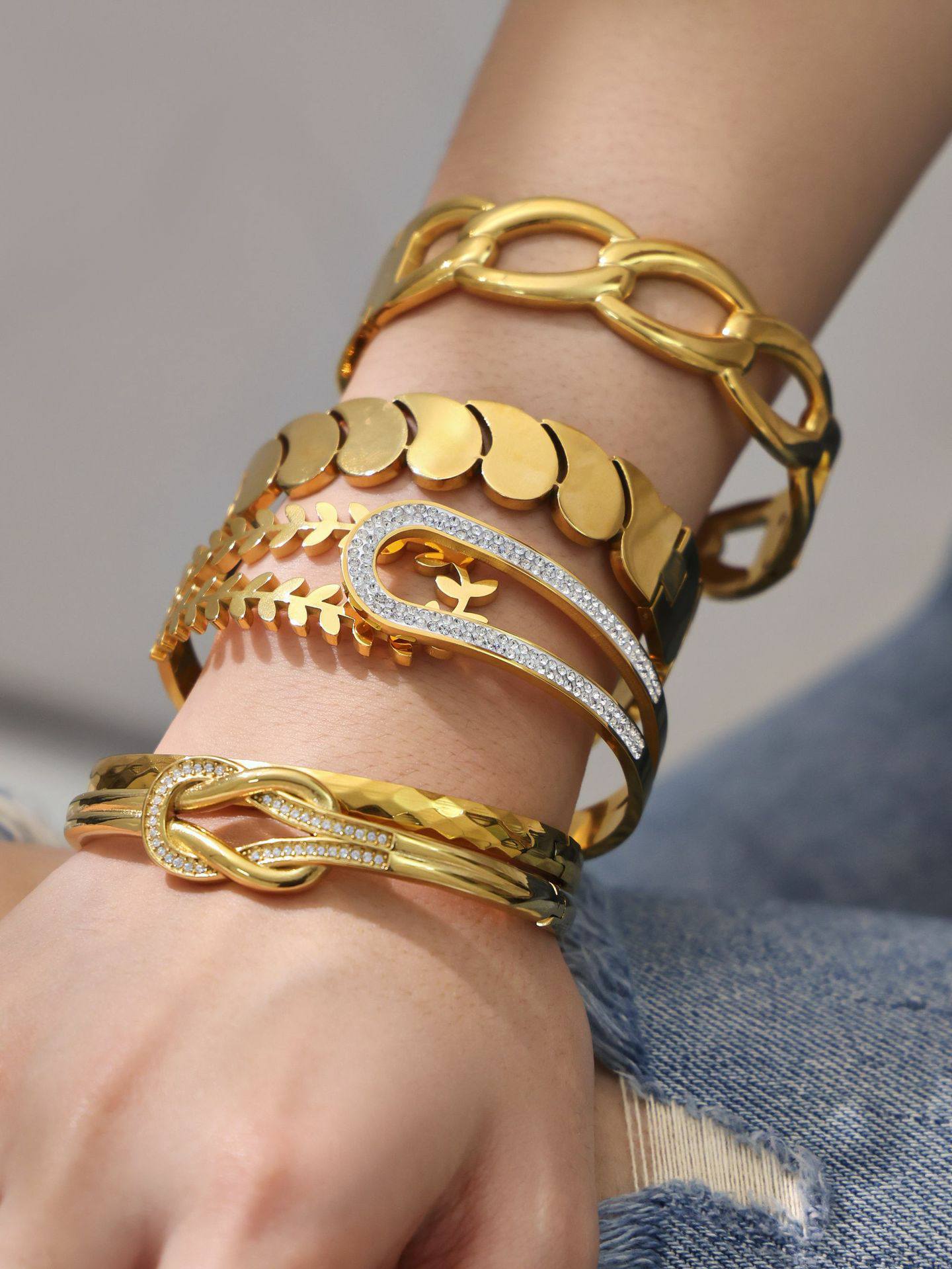The Geometric Wheat Cuff Collection