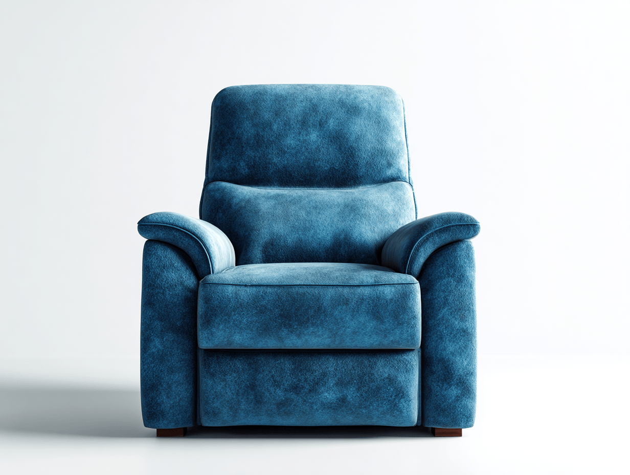 Fauteuil relax en tissu bleu 95×95 cm – design moderne inclinable avec accoudoirs rembourrés-Nicheena