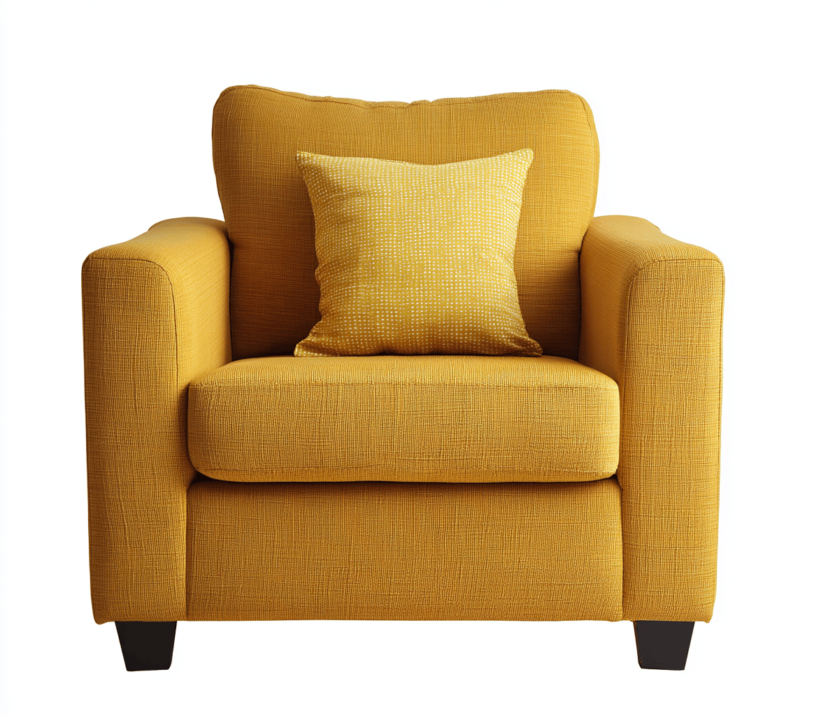 Fauteuil en tissu 89×85×93 cm – jaune – style moderne avec coussin décoratif-Nicheena