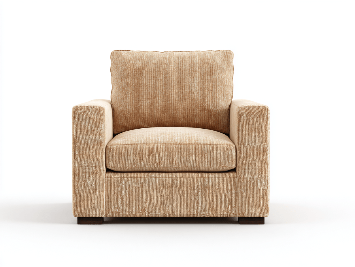 Fauteuil en tissu 92×88×95 cm – beige – style contemporain avec assise large-Nicheena