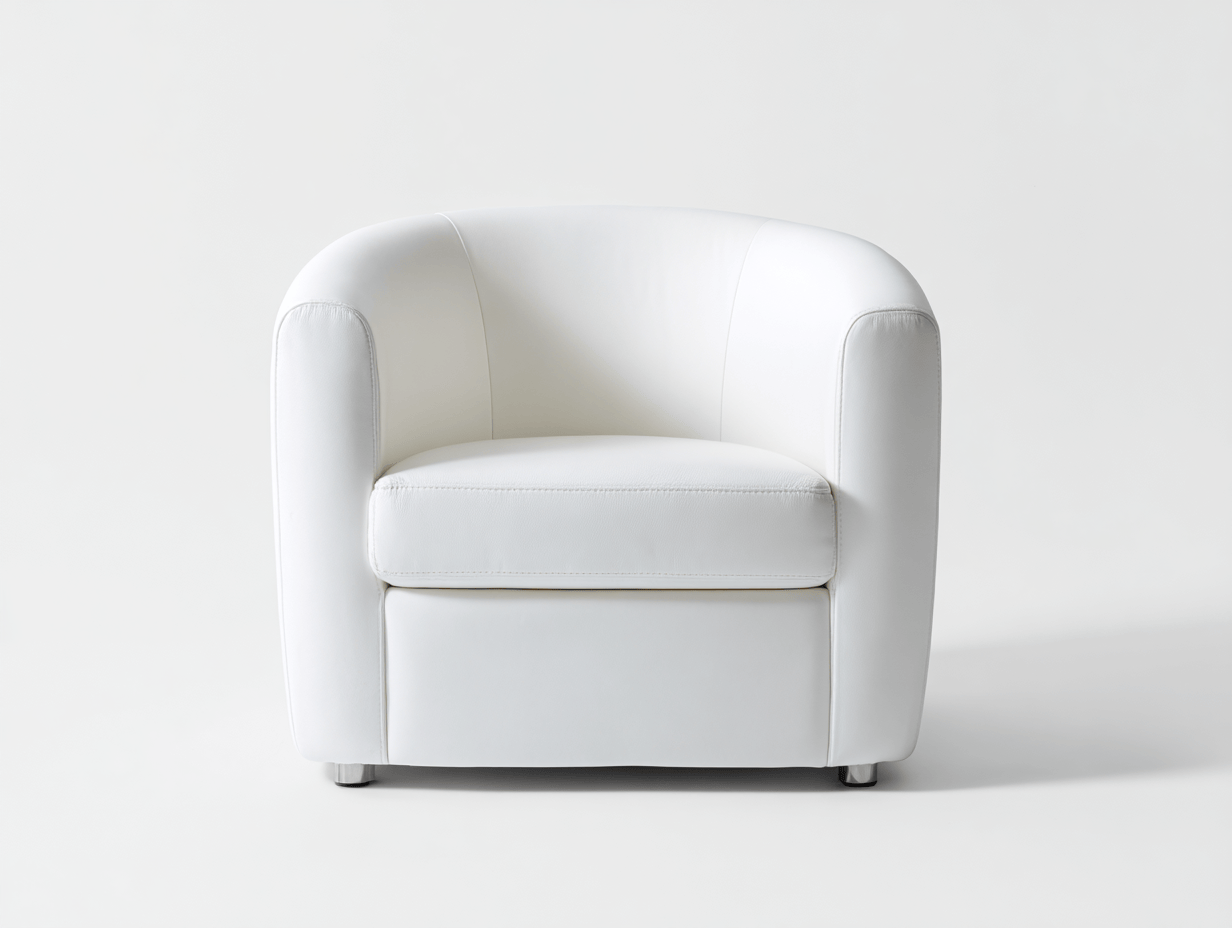 Fauteuil en similicuir 82×80×75 cm – blanc – style moderne-Nicheena