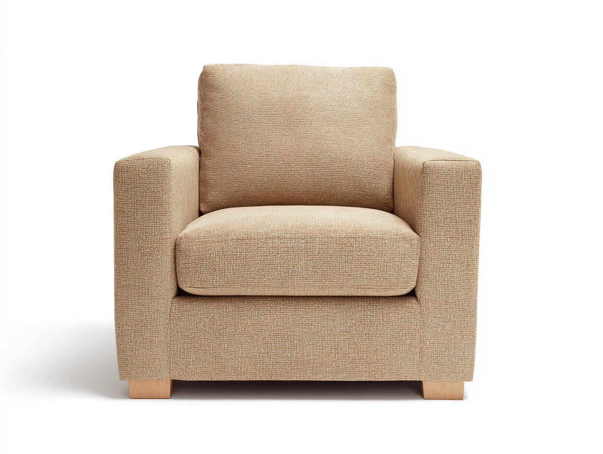Fauteuil en tissu 90×86×94 cm – beige – style contemporain minimaliste-Nicheena