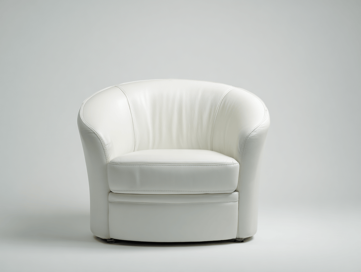 Fauteuil en similicuir 82×80×77 cm – blanc – style moderne-Nicheena